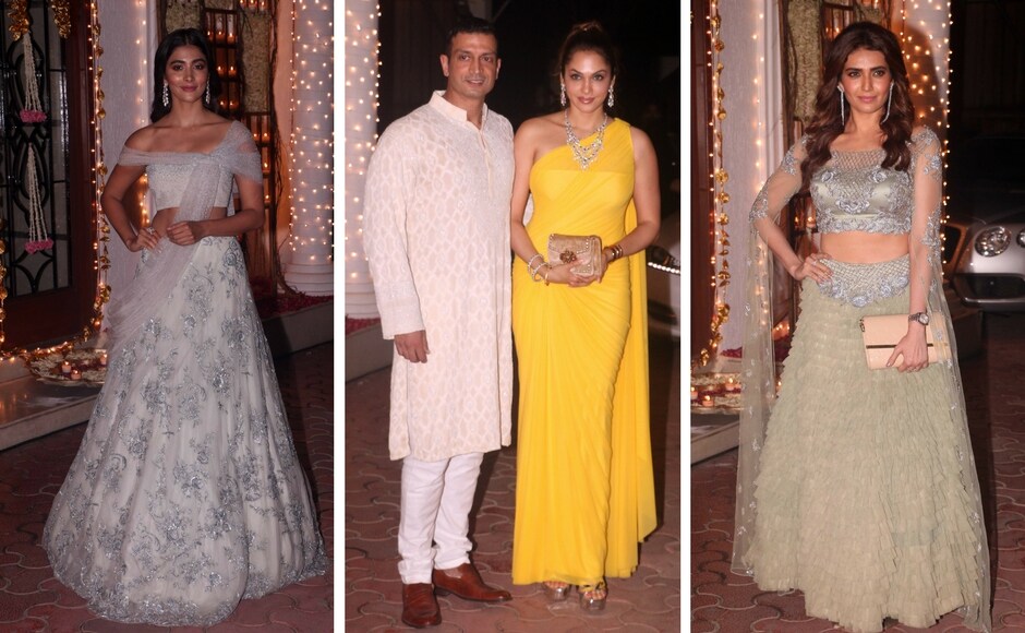 Pooja Hegde; Timmy Narang with isha Koppikar; Karishma Tanna. Photo: Sachin Gokhale/Firstpost Pooja Hegde; Timmy Narang with isha Koppikar; Karishma Tanna. Photo: Sachin Gokhale/Firstpost
