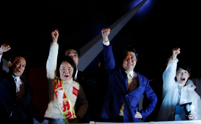 The Japanese leader has taken a hawkish stand against North Korea and said all options are on the table to counter Pyongyang's nuclear threat. AP The Japanese leader has taken a hawkish stand against North Korea and said all options are on the table to counter Pyongyang's nuclear threat. AP