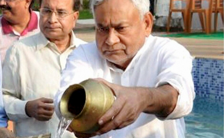 Bihar chief minister Nitish Kumar undertook a steamer ride to take stock of the arrangements at the various ghats along the Ganga for the Chhath festival. Kumar also took part in the Chhath festival by offering 'arghya' at a pond inside his official residence in Patna. PTI India celebrates Chhath Puja: Devotees flock to Ganga, Yamuna on third day of festival