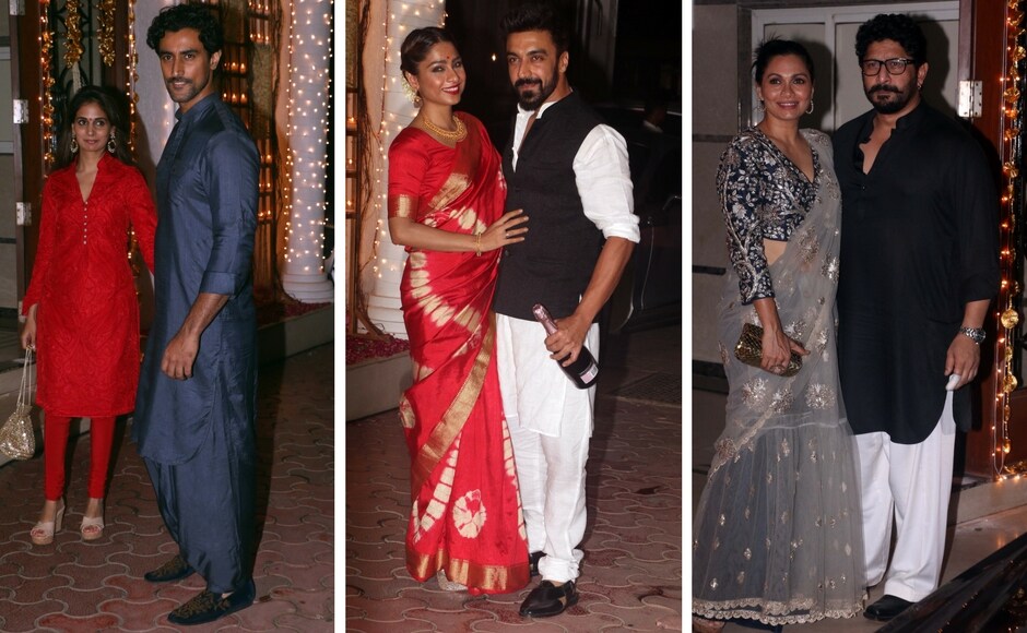 (L-R) Naina Bachchan with Kunal Kapoor; Samita Bangargi and Ashish Chaudhary; Maria Goretti and Arshad Warsi at Shilpa Shetty's Diwali party. Photo: Sachin Gokhale/Firstpost (L-R) Naina Bachchan with Kunal Kapoor; Samita Bangargi and Ashish Chaudhary; Maria Goretti and Arshad Warsi at Shilpa Shetty's Diwali party. Photo: Sachin Gokhale/Firstpost