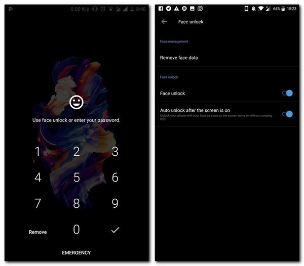 Screenshots from the Android Oreo bet update for OnePlus 5. Techdroider