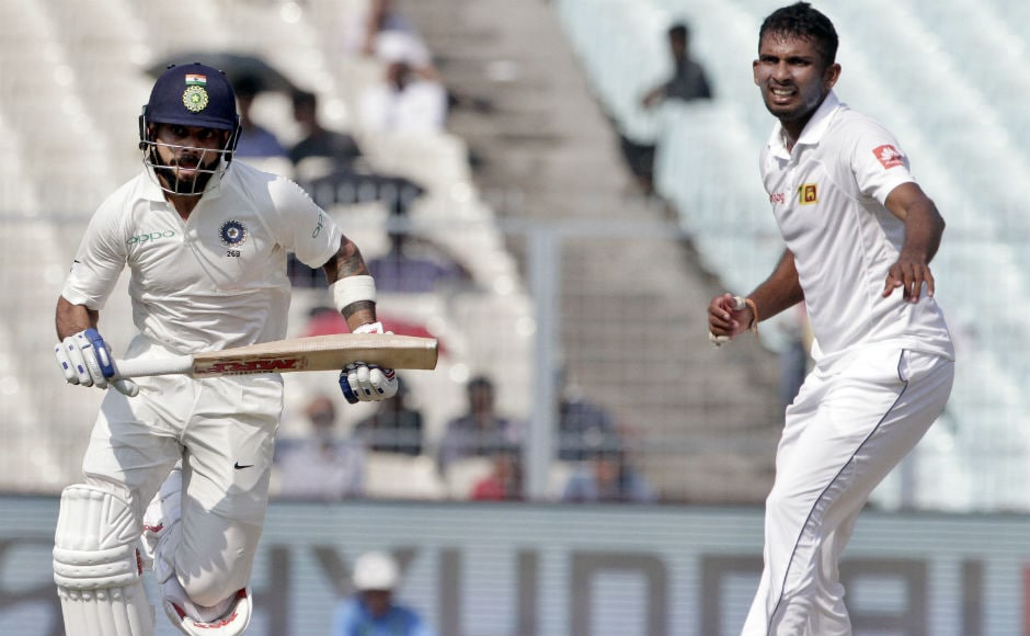 Even with wickets falling on the other side, skipper Virat Kohli kept going. Sri Lanka bowlers struggled against him and once Kohli started scoring comfortably, it became impossible to stop him. AP Even with wickets falling on the other side, skipper Virat Kohli kept going. Sri Lanka bowlers struggled against him and once Kohli started scoring comfortably, it became impossible to stop him. AP