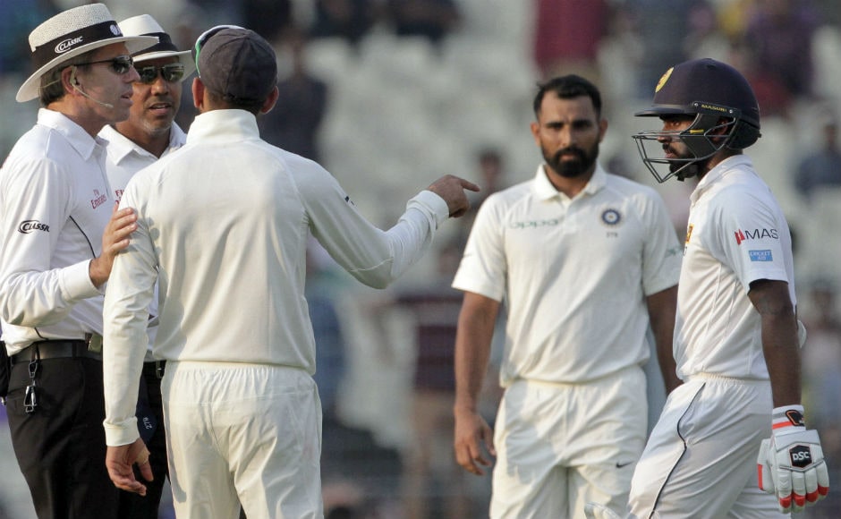 The battle in the middle was heating up and there were words exchanged between the two camps. The issue seemed to be related to Niroshan Dickwella time wasting during the final session. AP The battle in the middle was heating up and there were words exchanged between the two camps. The issue seemed to be related to Niroshan Dickwella time wasting during the final session. AP