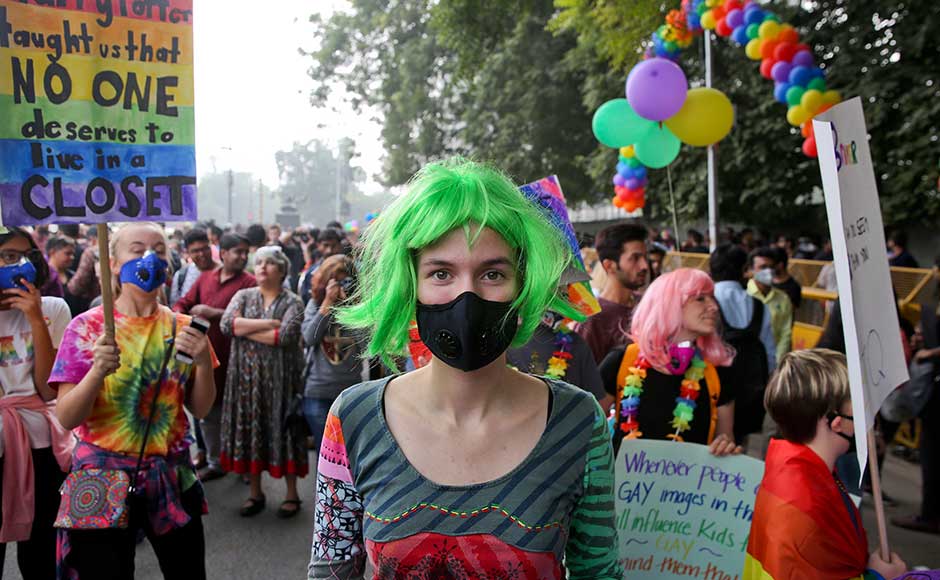 But being gay is still seen as shameful in most of the country, and many homosexuals remain closeted. A participant wears a pollution mask as gay rights activists and their supporters march during the pride march. AP But being gay is still seen as shameful in most of the country, and many homosexuals remain closeted. A participant wears a pollution mask as gay rights activists and their supporters march during the pride march. AP
