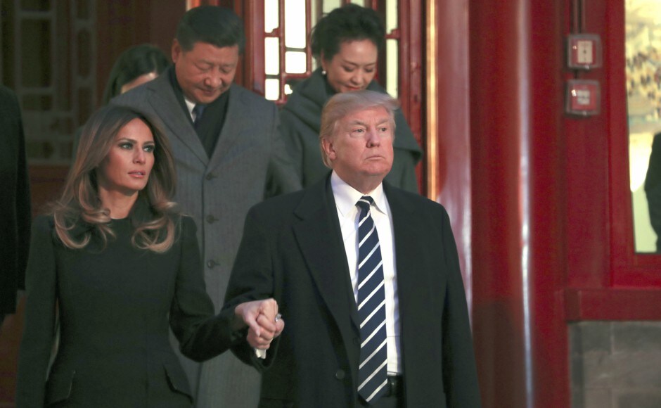 US president Donald Trump along with first lady Melania Trump received an elaborate welcome on their state visit to China from President Xi Jinping and his wife, Peng Liyuan. AP Donald Trump receives elaborate welcome on first visit to China, holds talks with Xi Jinping