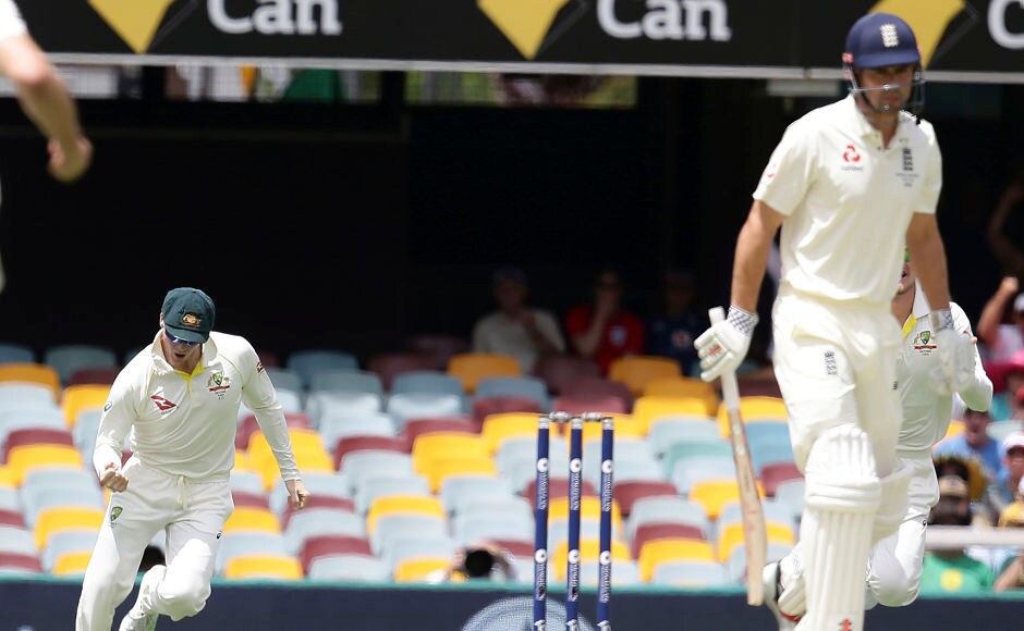 Australia got off to a perfect start as Mitchell Starc got rid of Alastair Cook in the third over. AP Australia got off to a perfect start as Mitchell Starc got rid of Alastair Cook in the third over. AP