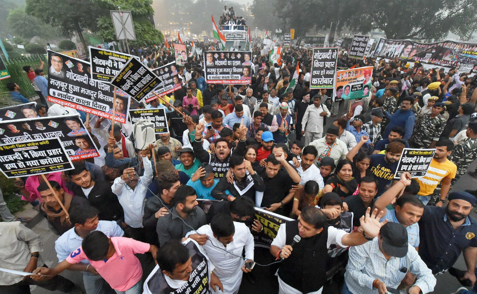 Demonetisation Anniversary: Opposition Observes ‘black Day’, Stages ...