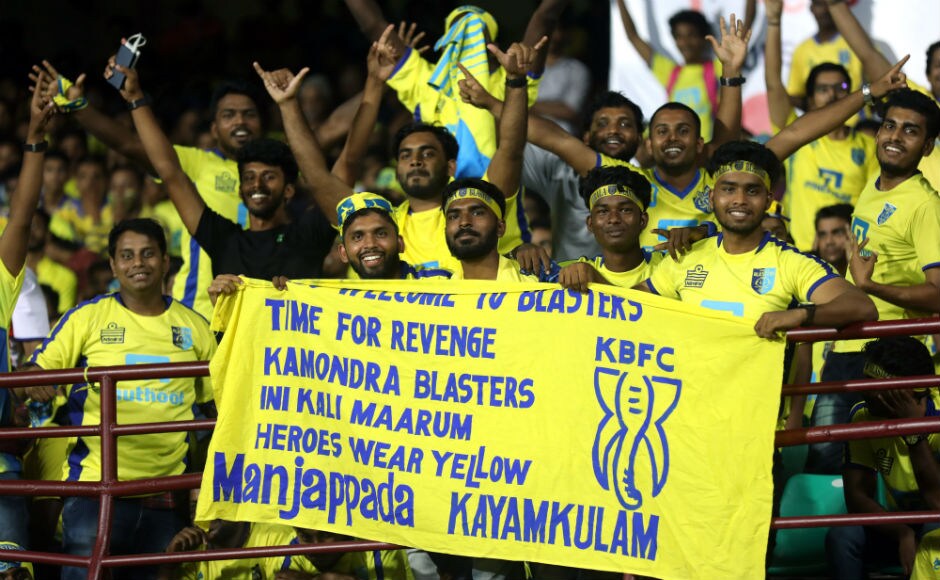 Kerala Blasters fans display yet another banner during Blasters's clash with ATK. ISL Kerala Blasters fans display yet another banner during Blasters's clash with ATK. ISL