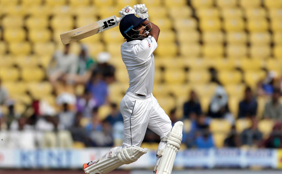 Sri Lanka's captain Dinesh Chandimal showed resistance scoring a well-made half-century to take Sri Lanka past 200 against India in Nagpur. AP Sri Lanka's captain Dinesh Chandimal showed resistance scoring a well-made half-century to take Sri Lanka past 200 against India in Nagpur. AP