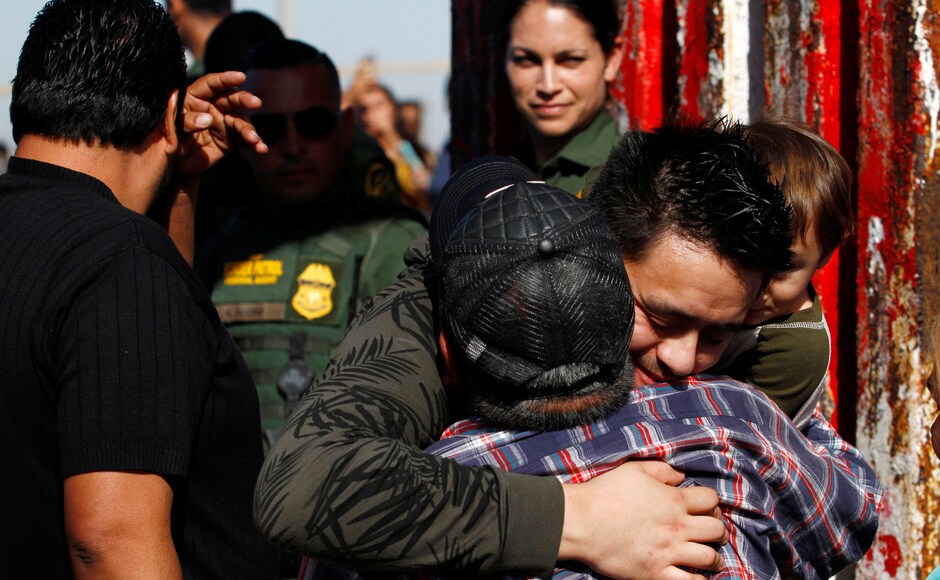It was the sixth time that the gate has opened since 2013, allowing people from the US and Mexico who cannot legally cross the border to visit without fear of deportation. At other times, families can talk but not touch through the steel fencing. Reuters It was the sixth time that the gate has opened since 2013, allowing people from the US and Mexico who cannot legally cross the border to visit without fear of deportation. At other times, families can talk but not touch through the steel fencing. Reuters