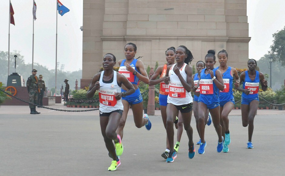 Ethiopia's Almaz Ayana clinched the elite women's race at the Airtel Delhi Half Marathon. PTI Ethiopia's Almaz Ayana clinched the elite women's race at the Airtel Delhi Half Marathon. PTI