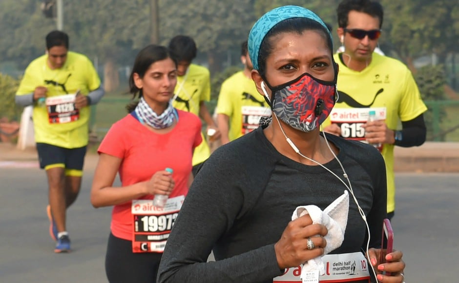 Even as Delhi is reeling under severe air pollution, 35,000 people signed up for participation - 1000 more than last year. PTI Even as Delhi is reeling under severe air pollution, 35,000 people signed up for participation - 1000 more than last year. PTI