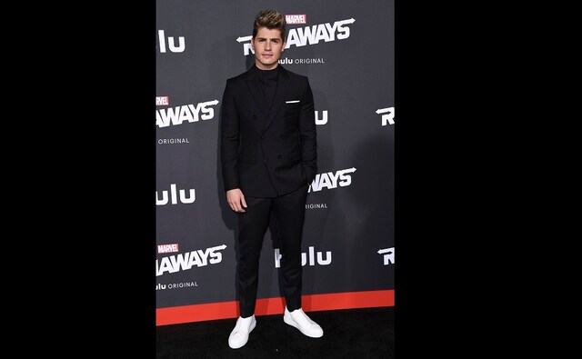 Gregg Sulkin, who plays Chase Stein, attended the premiere in an Armani suit. AP Gregg Sulkin, who plays Chase Stein, attended the premiere in an Armani suit. AP
