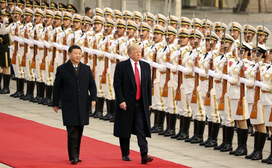 A military band played the US and Chinese anthems, ceremonial cannon fire erupted, and the two leaders reviewed a military honour guard. AP Donald Trump receives elaborate welcome on first visit to China, holds talks with Xi Jinping