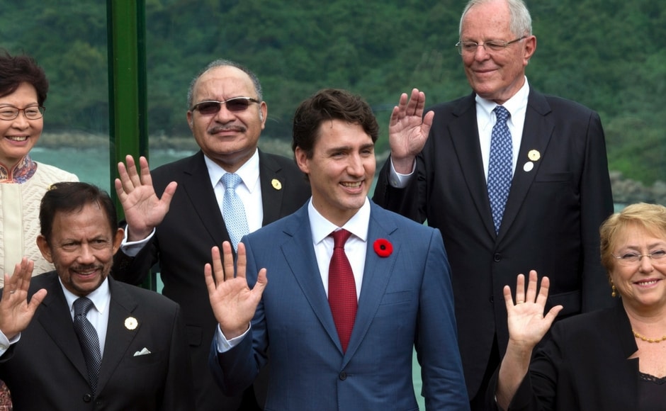 Trump and Xi Jinping joined leaders from across the Asia-Pacific region for closed door summit talks, including Russia's Vladimir Putin, Japan's Shinzo Abe and Canada's Justin Trudeau.AP Trump and Xi Jinping joined leaders from across the Asia-Pacific region for closed door summit talks, including Russia's Vladimir Putin, Japan's Shinzo Abe and Canada's Justin Trudeau.AP