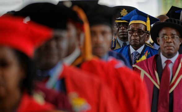 Robert Mugabe makes first public appearance at a graduation ceremony after military takeover Robert Mugabe makes first public appearance at a graduation ceremony after military takeover