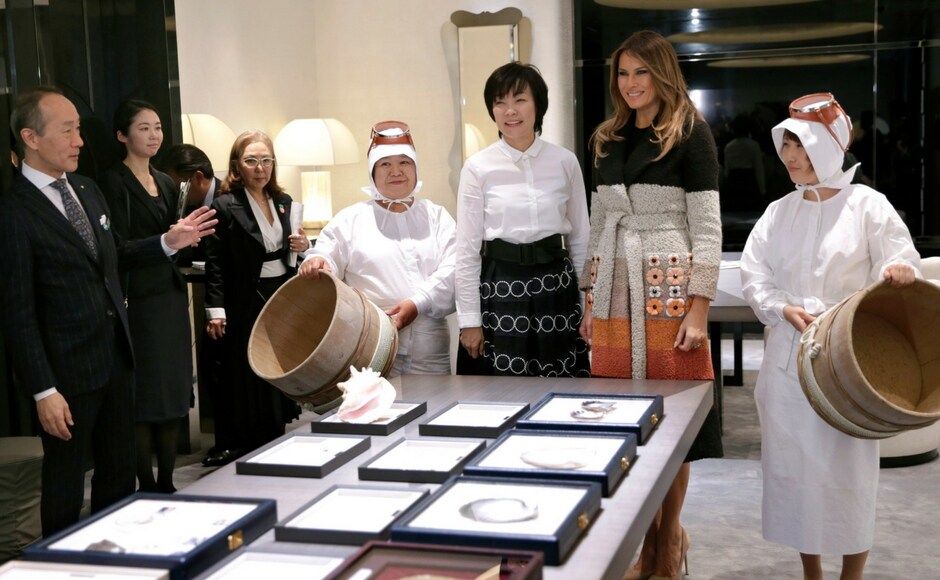 Meanhile, Melania Trump visited Japan's pearl jewellery maker, Mikimoto Ginza's main store in Tokyo by her Japanese counterpart Akie Abe. AP Donald Trump, first lady Melania arrive in Japan; North Korea to be on top agenda in talks with Shinzo Abe
