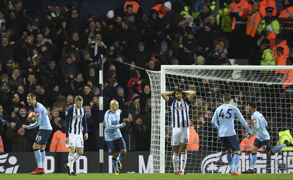 Jonny Evans own-goal helped Newcastle United snatch a point against West Bromwich Albion. Hal Robson-Kanu and Sam Field gave the Baggies a 2-0 lead. However, Ciaran Clark pulled one back for Newcastle before Evans' own-goal gave Newcastle a point. AFP Jonny Evans own-goal helped Newcastle United snatch a point against West Bromwich Albion. Hal Robson-Kanu and Sam Field gave the Baggies a 2-0 lead. However, Ciaran Clark pulled one back for Newcastle before Evans' own-goal gave Newcastle a point. AFP