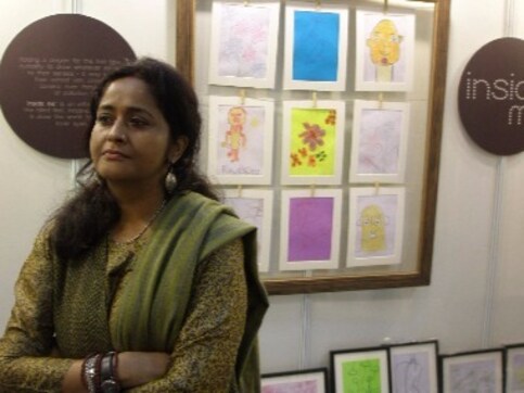 At the India Art Festival, the most original work is by a group of visually impaired children At the India Art Festival, the most original work is by a group of visually impaired children