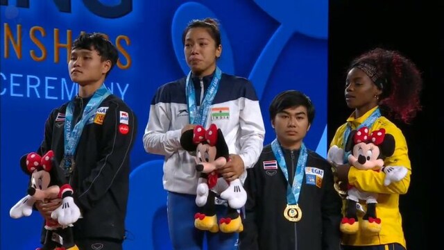 India's Mirabai Chanu wins gold medal in 48kg category at World Weightlifting Championships India's Mirabai Chanu wins gold medal in 48kg category at World Weightlifting Championships