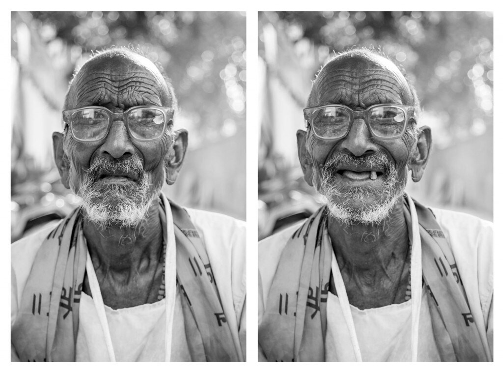 He was sitting outside a home one afternoon, in a quiet neighborhood of Vrindavan, Uttar Pradesh, India…so I asked him to smile. Photo credit © Jay Weinstein Jay Weinstein captures contrasting facial expressions in his photography series So I Asked Them To Smile