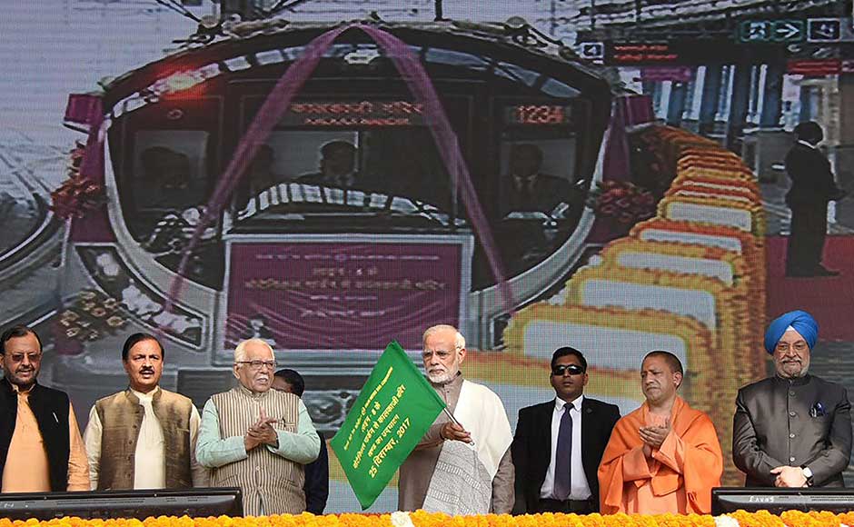 With this launch, the total length of the metro network in Delhi-NCR has increased to 228 kilometres. Delhi Metro's first stretch was declared open by then prime minister Atal Bihari Vajpayee on 24 December, 2002. PTI Narendra Modi flags off services on Delhi Metro's Magenta Line, advocates use of public transport