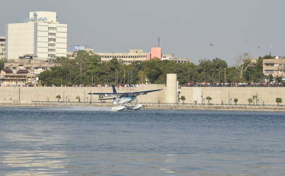 When asked why Modi took the seaplane, BJP official Jagdish Bhavsar said, "You can take this gesture of the prime minister as our other programmes like the Ro-Ro Ferry, Bullet Train or the Bus Rapid Transit System. You can take this new programme as one of the initiatives of the BJP." Twitter@narendramodi Narendra Modi takes seaplane ride on last day of campaigning for Gujarat polls