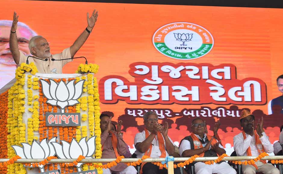 Modi also said Congress learnt disruptive politics from the British colonials. "Congress is trying to create fights between brothers, between cities and villages, between religions and castes, whatever chasms that they could create, Congress party has learned this sin from the British Raj rather well," he said at a rally in Bhavnagar. Twitter @BJP4India Narendra Modi in Gujarat Day 2: PM says Congress always had an animosity for Gujarat