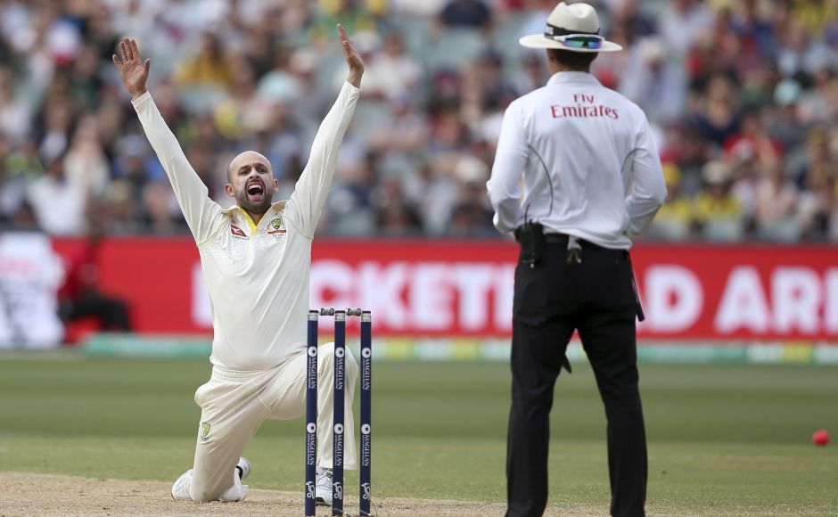 Nathan Lyon got the first wicket for Australia when he pinned Cook LBW with the help of a DRS. AP Nathan Lyon got the first wicket for Australia when he pinned Cook LBW with the help of a DRS. AP