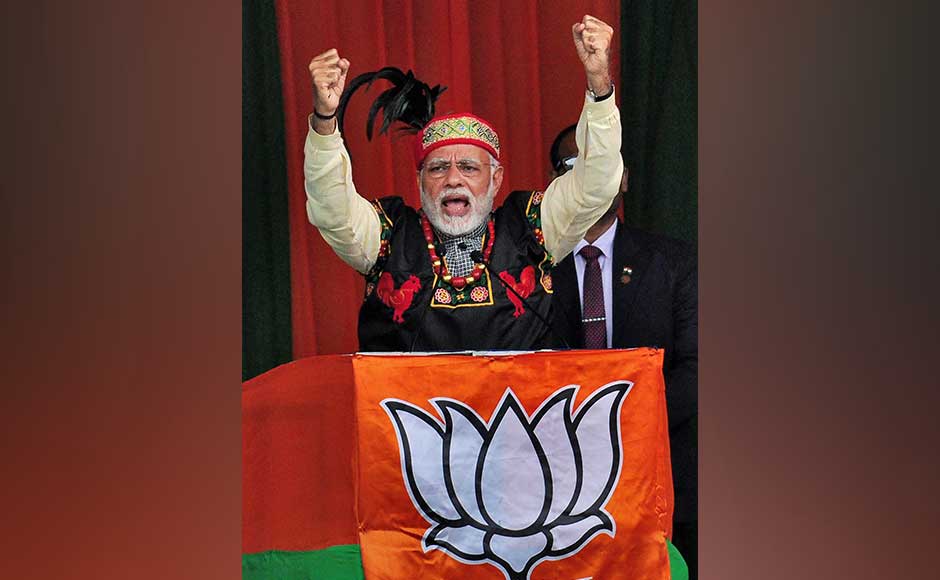 Stating that poor connectivity is one of the biggest challenges in the development of the northeastern region, Modi said his government has sanctioned over 3,800kms of national highway with an investment of Rs 32,000 crore in the past three years. Nearly 1,200 km of these roads have been constructed, he said. Modi addresses a gathering during 'Rally for Change' at Jawaharlal Nehru Stadium, in Shillong. PTI Narendra Modi visits Mizoram, Meghalaya; inaugurates crucial road and power projects