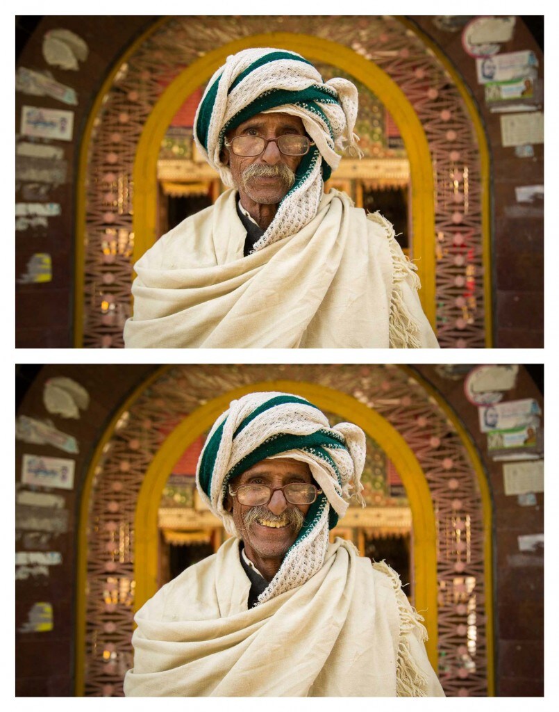 He was hanging out one winter's afternoon, with his friends, at the remote Adi Badri Temple near the village of Alipur, in Rajasthan, India...so I asked him to smile. Photo credit © Jay Weinstein Jay Weinstein captures contrasting facial expressions in his photography series So I Asked Them To Smile