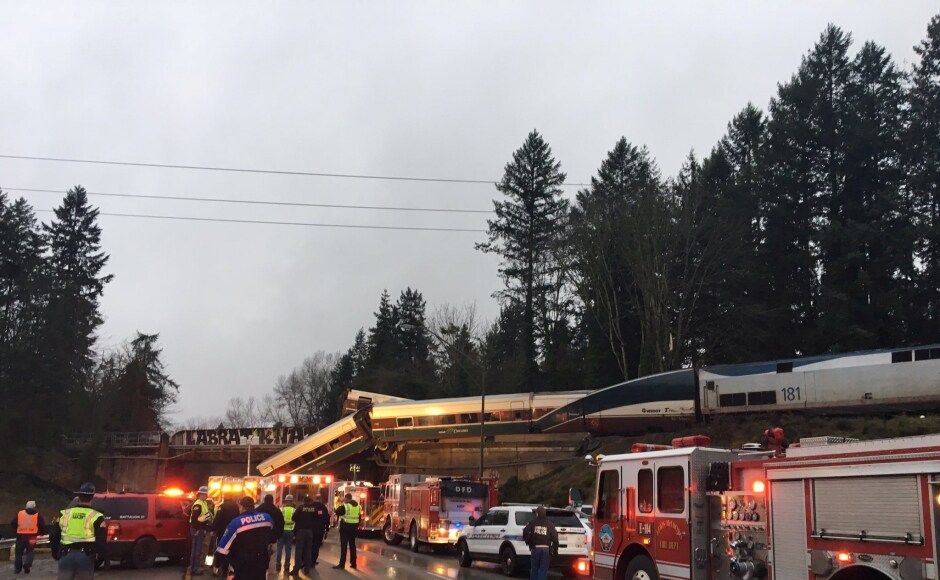 The train was making the inaugural run on the new route as part of a $180.7 million project designed to speed up service by removing passenger trains from a route along Puget Sound that's bogged down by curves, single-track tunnels and freight traffic. Reuters The train was making the inaugural run on the new route as part of a $180.7 million project designed to speed up service by removing passenger trains from a route along Puget Sound that's bogged down by curves, single-track tunnels and freight traffic. Reuters