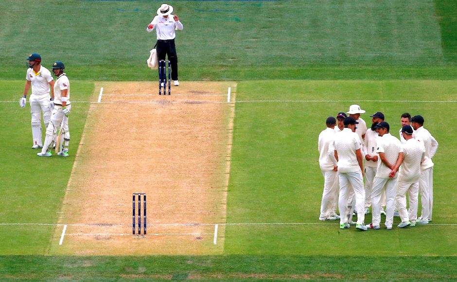 England's James Anderson reacts with teammates as Australia's Tim Paine and Shaun Marsh appeal an umpire's LBW decision. Reuters Shaun Marsh's century puts Australia in charge after Day 2 of Ashes 2nd Test