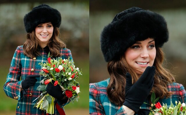 Britain's Kate, Duchess of Cambridge, smiles as she holds a bunch of flowers received from well wishers following the traditional Christmas Day church service. AP/Alastair Grant) Britain's Kate, Duchess of Cambridge, smiles as she holds a bunch of flowers received from well wishers following the traditional Christmas Day church service. AP/Alastair Grant)