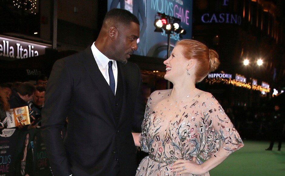 Actors Idris Elba (left), and Jessica Chastain pose for photographers upon arrival at the Britain premiere of Molly's Game. Photo by AP/ Joel C Ryan Actors Idris Elba (left), and Jessica Chastain pose for photographers upon arrival at the Britain premiere of Molly's Game. Photo by AP/ Joel C Ryan
