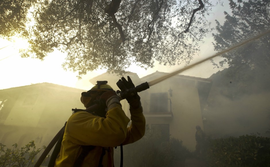 A new evacuation order was issued for parts of Santa Barbara County on Saturday as high winds whipped the fire through bone-dry terrain. AP A new evacuation order was issued for parts of Santa Barbara County on Saturday as high winds whipped the fire through bone-dry terrain. AP
