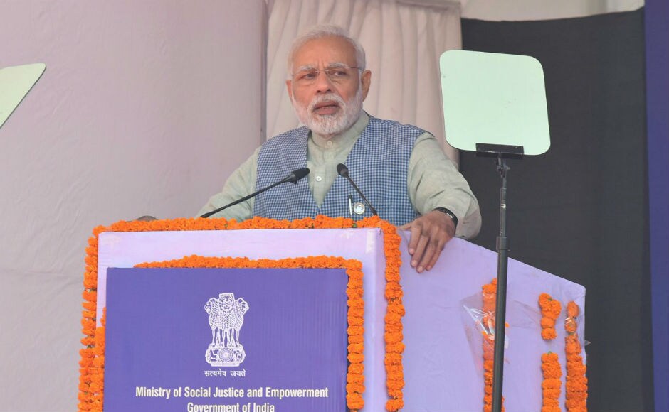The prime minister also upped his ante against the Congress, accusing the grand old party of being indifferent towards Amdedkar. "The party that banked on Ambedkar's name for votes has conveniently forgotten the Dalit icon," he said. Twitter/@PIB_India Narendra Modi inaugurates Ambedkar International Centre in New Delhi
