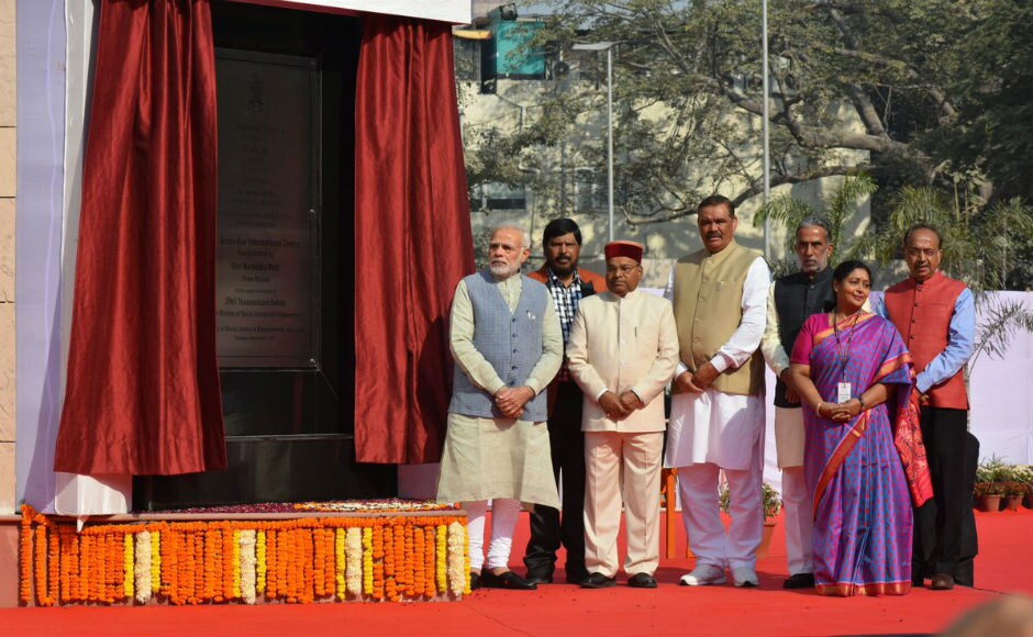 Modi also accussed Congress of attempting to erase Amdedkar's contribution because he was more influential than the Gandhi family "for which all this was done." Twitter/@PIB_India Narendra Modi inaugurates Ambedkar International Centre in New Delhi