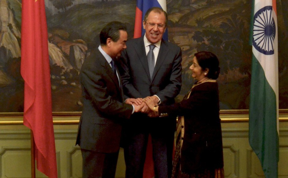 The three countries discussed global and regional issues including the situation in Afghanistan, the Middle East and the Korean peninsula. Image courtesy: Twitter /@mfa_russia The three countries discussed global and regional issues including the situation in Afghanistan, the Middle East and the Korean peninsula. Image courtesy: Twitter /@mfa_russia