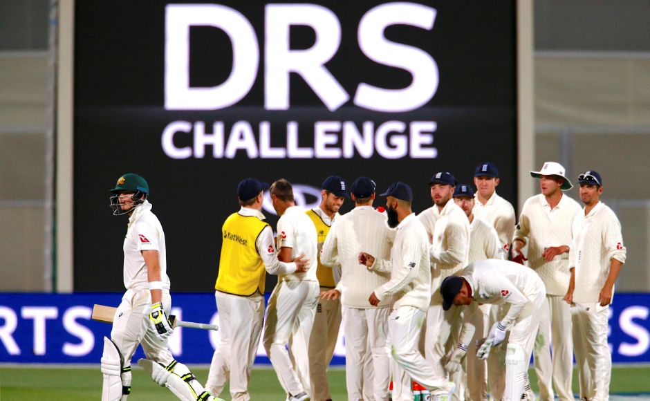 Steve Smith only survived to make six runs, though, before he was given out lbw to Chris Woakes and this time there was to be no reprieve from DRS. England players celebrate after dismissing the Australian captain. Nightwatchman Nathan Lyon survived to the end of the day and will resume with Peter Handscomb. Both were three not out. Reuters England finally fire on Day 3 but Australia still in charge of Ashes 2nd Test