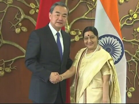 Sushma Swaraj holds talks with Chinese counterpart Wang Yi in first high-level visit from China after Doka La standoff Sushma Swaraj holds talks with Chinese counterpart Wang Yi in first high-level visit from China after Doka La standoff