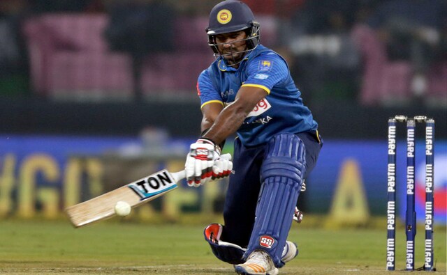 Sri Lanka's Kusal Perera played some extravagant shots in his spectacular 37-ball 77 to put some pressure on the home side. AP Sri Lanka's Kusal Perera played some extravagant shots in his spectacular 37-ball 77 to put some pressure on the home side. AP