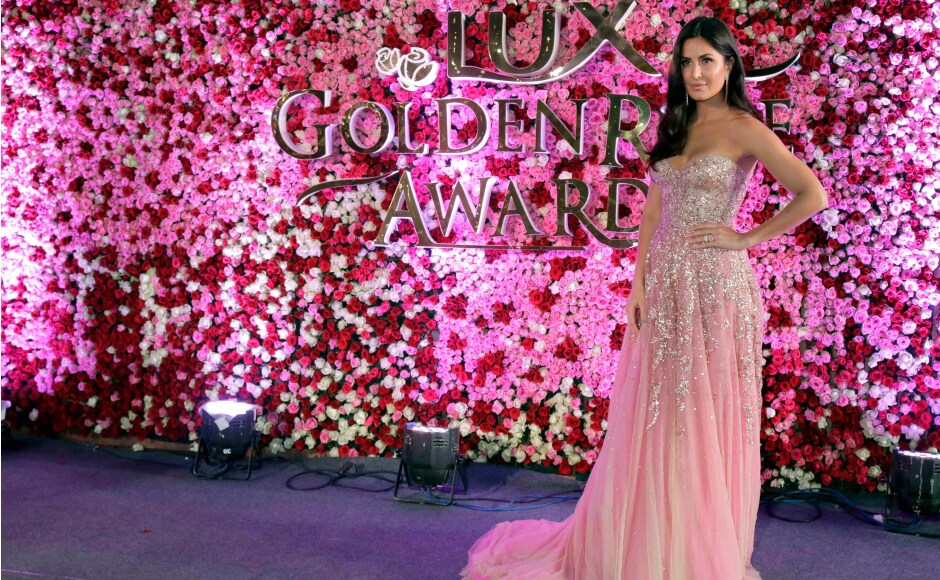 Katrina Kaif stunned in a rose coloured gown at the Lux Golden Rose Awards as she was honoured with the Charismatic Beauty of the Year award. Image by Firstpost/Sachin Gokhale. Katrina Kaif stunned in a rose coloured gown at the Lux Golden Rose Awards as she was honoured with the Charismatic Beauty of the Year award. Image by Firstpost/Sachin Gokhale.