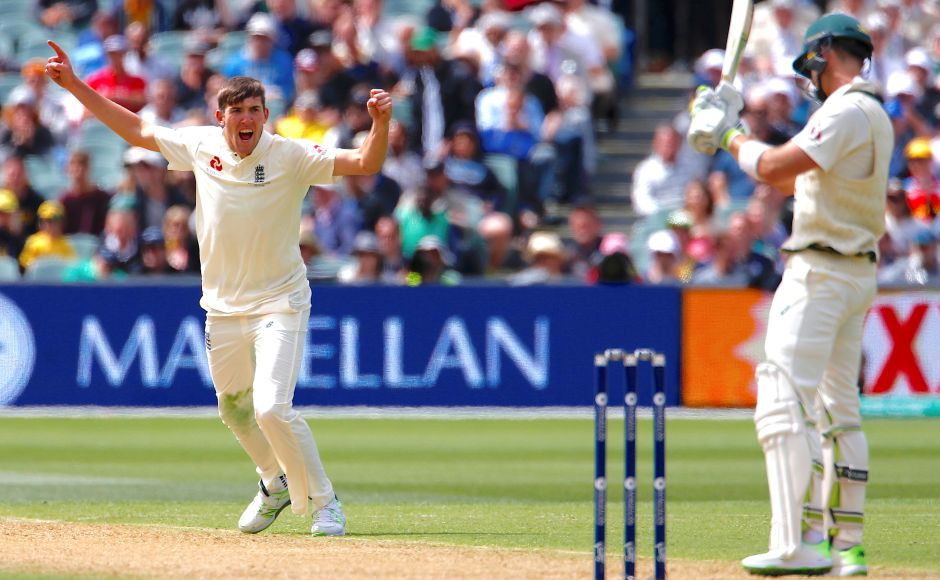 England's Craig Overton celebrates after dismissing Australia's Tim Paine. The wicketkeeper holed out for 57 -- a third Test half-century coming seven years after his second. Reuters Shaun Marsh's century puts Australia in charge after Day 2 of Ashes 2nd Test