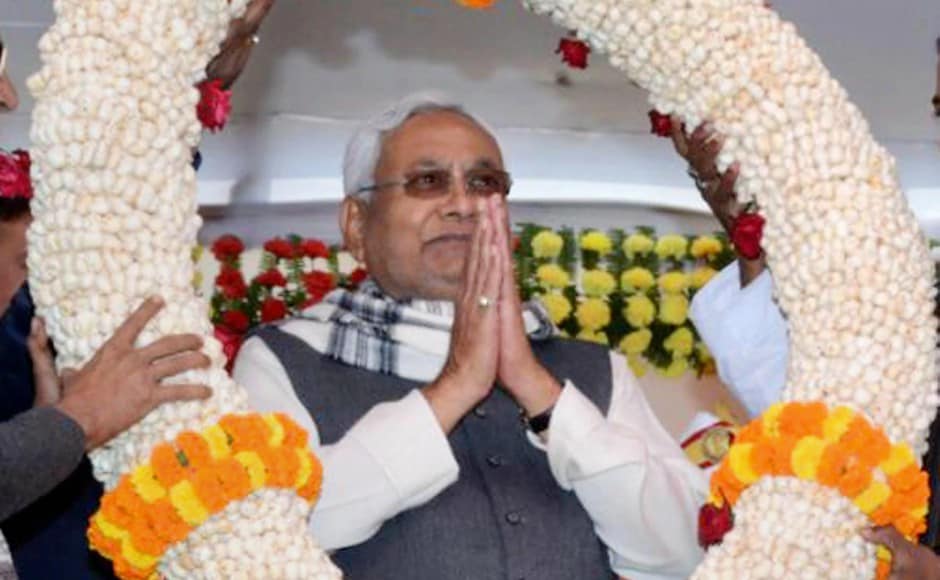 Bihar chief minister Nitish Kumar during 'Vikas Samiksha Yatra' in Darbhanga on Saturday. PTI Bihar chief minister Nitish Kumar during 'Vikas Samiksha Yatra' in Darbhanga on Saturday. PTI