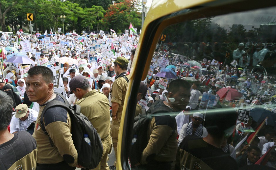 Leaders in Indonesia, home to the world’s largest Muslim population, have joined a global chorus of condemnation of Trump’s announcement, including Western allies who say it is a blow to peace efforts and risks sparking more violence. AP Thousands in Indonesia protest Donald Trump's move to recognise Jerusalem as Israel's capital