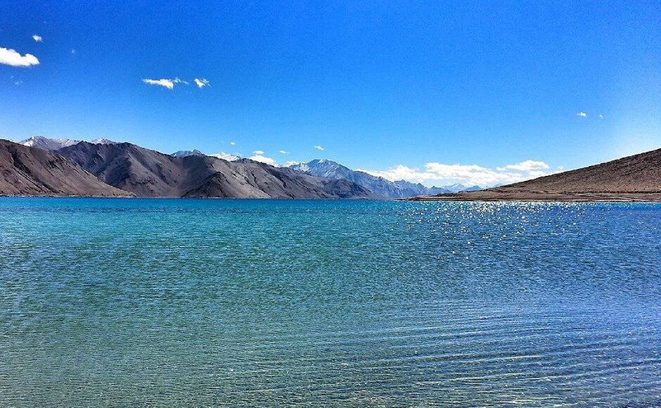 The Pangong-Tso lake on a sunny morning. Image from Instagram/@sidventures From the summit of Machhapuchhare to the Tibetan border, a story of the snow-capped Himalayas