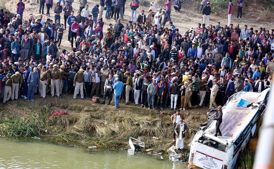 Rajasthan At least 32 dead after bus plunges into river in Sawai Madhopur district
