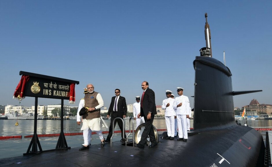 Prime Minister Narendra Modi commissioned the first of the six Scorpene-class submarine Kalvari into the Indian Navy on Thursday and said its induction was a big step in the country's defence preparedness. Twitter @narendramodi Narendra Modi commissions Scorpene-class submarine INS Kalvari in Mumbai