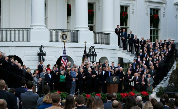 Donald Trump celebrates major legislative victory after US Congress passes massive Republican tax cut plan Donald Trump celebrates major legislative victory after US Congress passes massive Republican tax cut plan